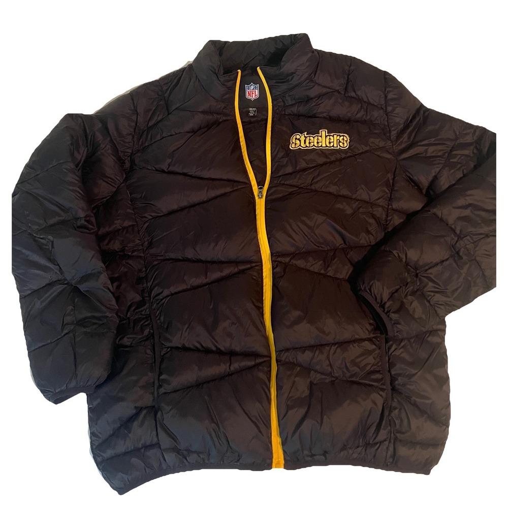 NFL Pittsburgh Steelers Puffer Jacket XXL Warm Winter Coat Embroidered Logo